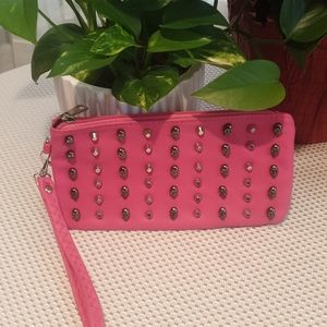 Wristlet punk goth skulls and rivets